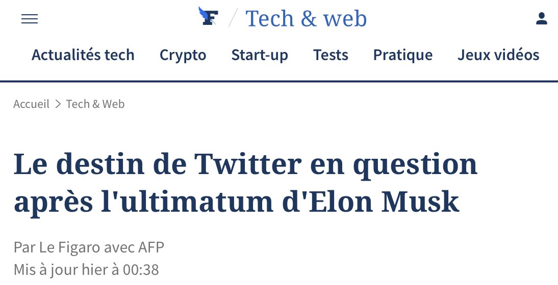 Le Monde - Le destin de Twitter en question