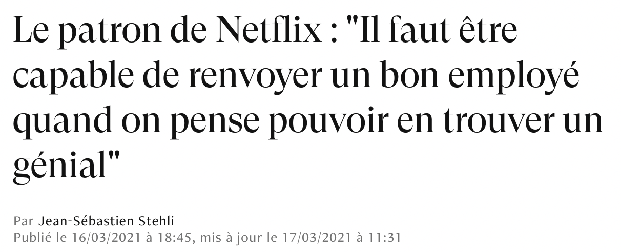 Le patron de Netflix licencie les bons employés